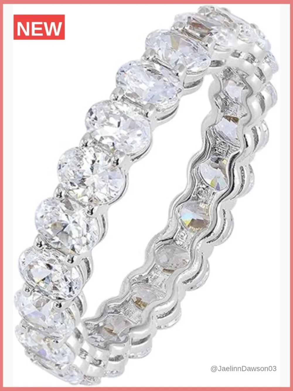14K Gold Plated Cubic Zirconia Stackable Eternity Ring Size 8